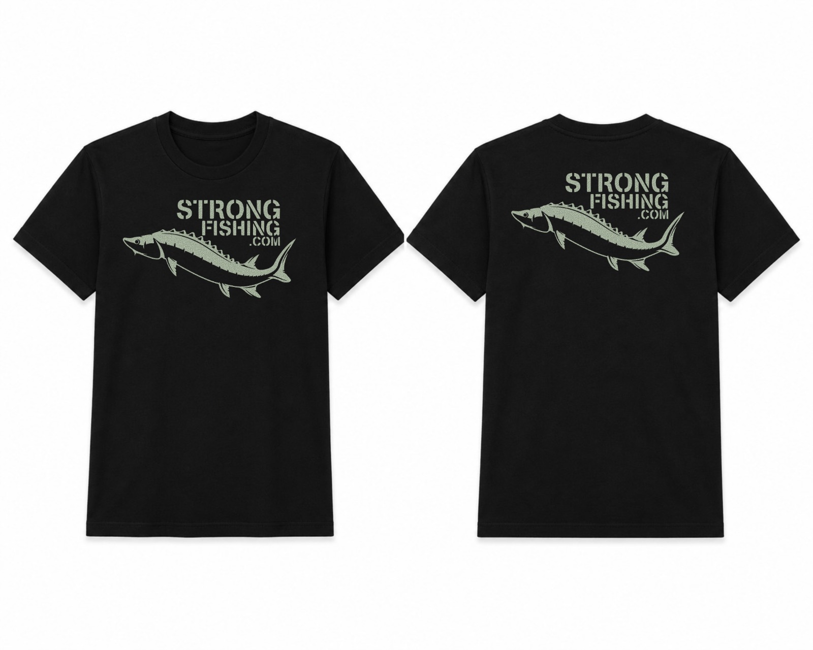 T-Shirt Nera e Argento Strongfishing.com