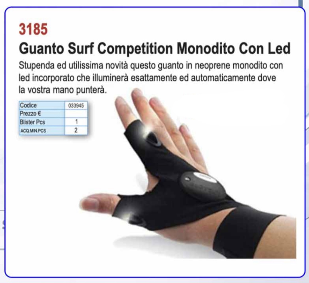 Olympus Guanto Surf Competition Con Led Neoprene